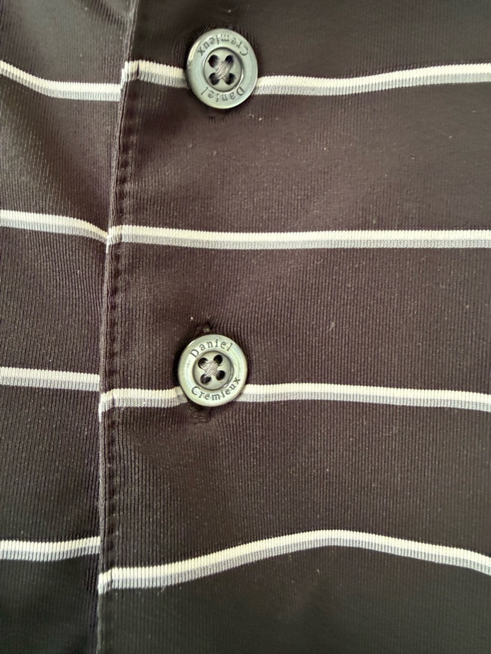 Men’s XL EUC Daniel Cremieux Black Polo with White Stripes. Classic. Super Soft! - Picture 4 of 5
